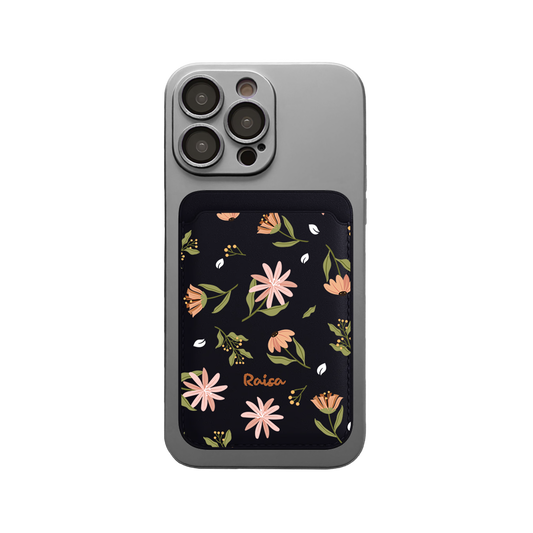 iPhone Magnetic Wallet Silicone Case - Cosmos Flower
