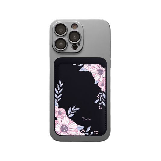 iPhone Magnetic Wallet Silicone Case - Pink Blossom
