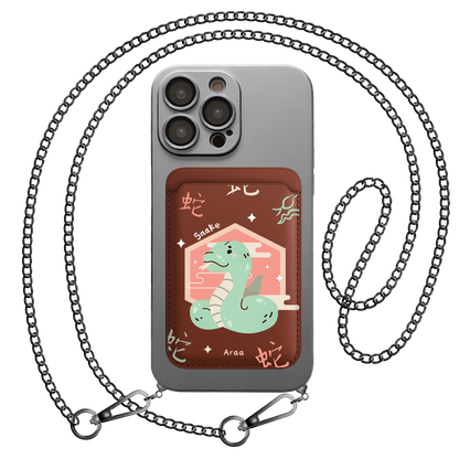 iPhone Magnetic Wallet Silicone Case - Snake