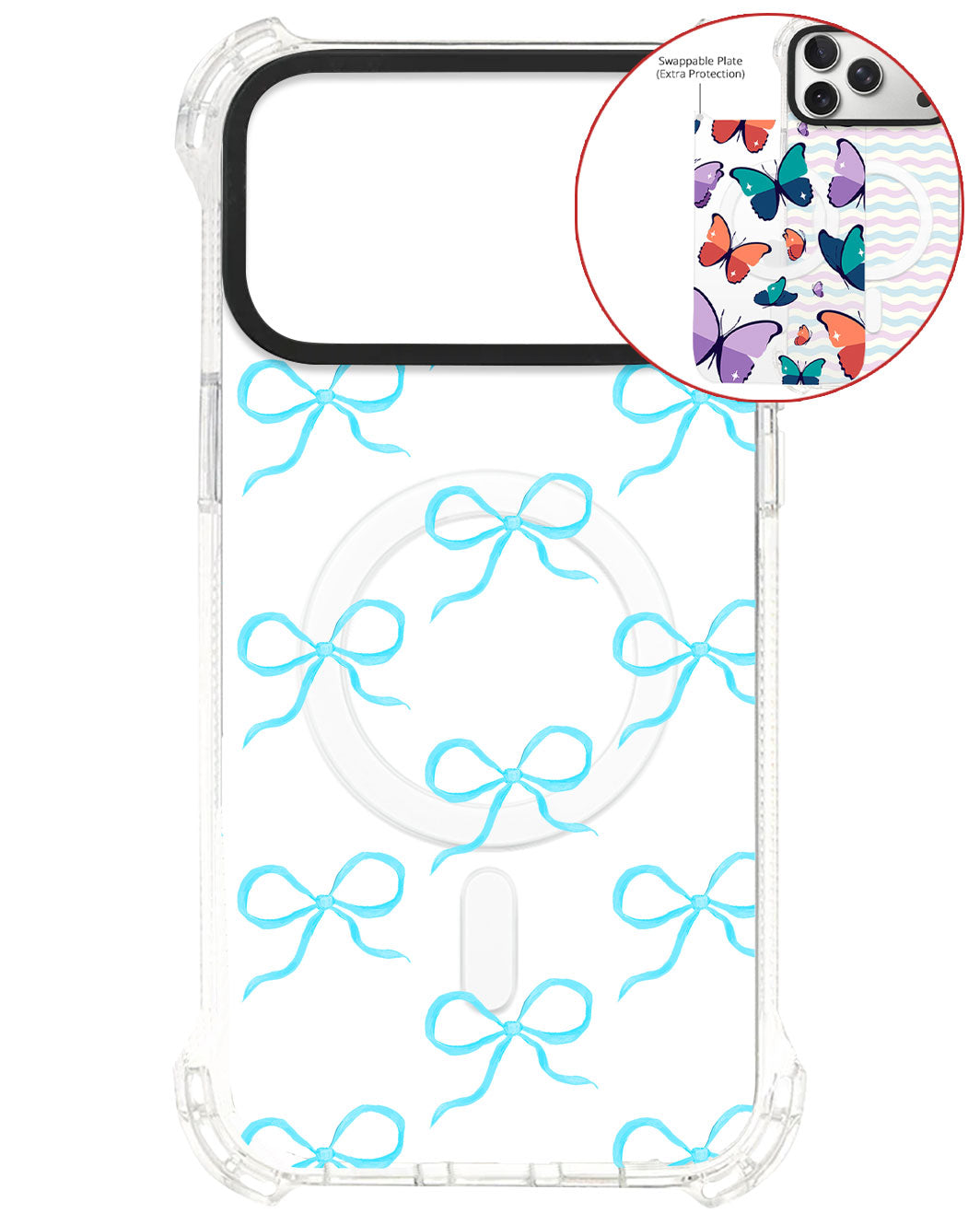 Magsafe Swappable Plate - Coquette Blue Bow