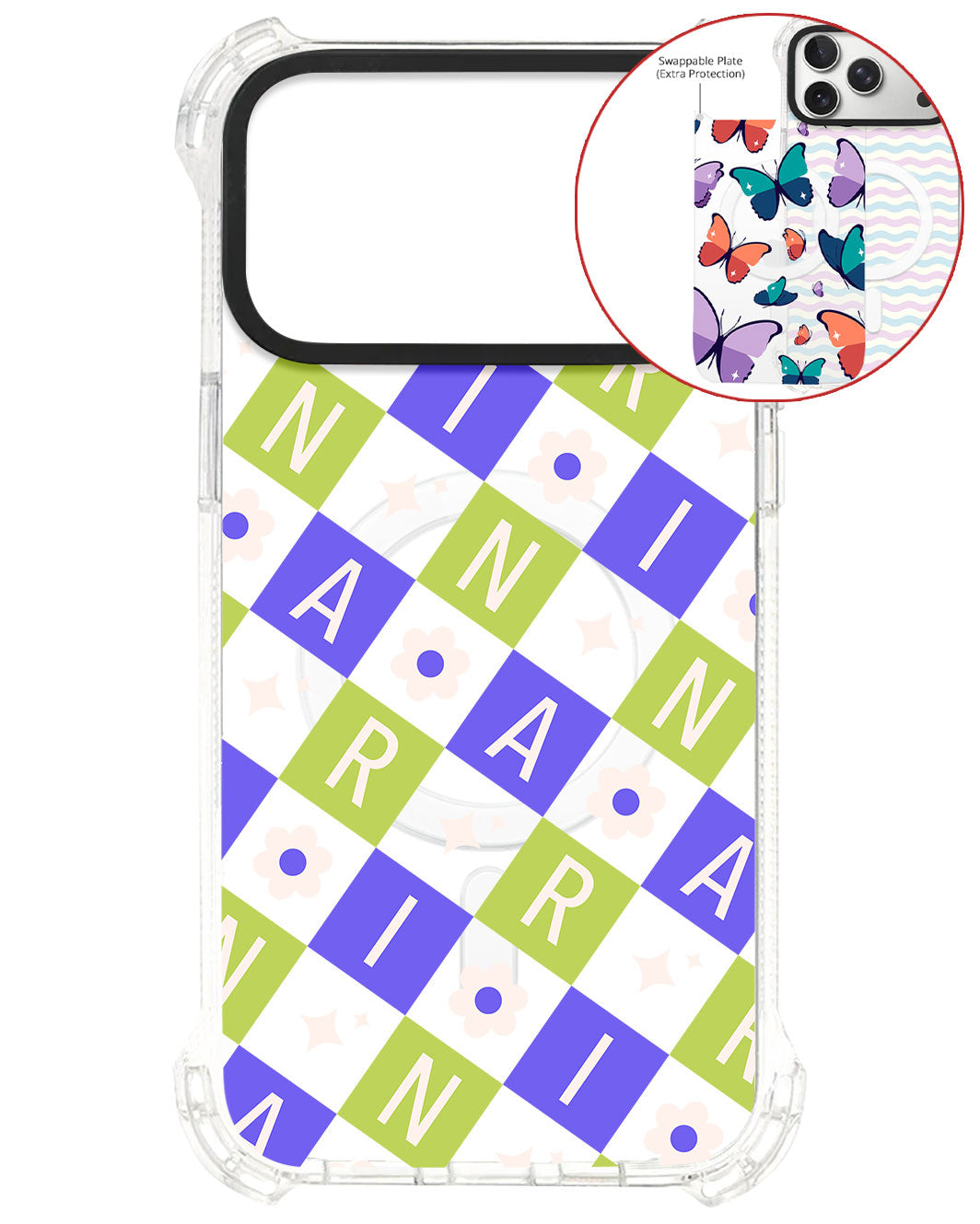 Magsafe Swappable Plate - CUSTOM MONOGRAM 3.0 Flower Grid 5.0
