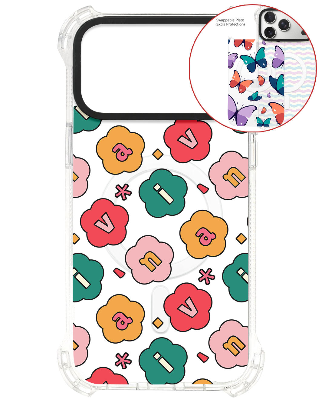 Magsafe Swappable Plate - CUSTOM MONOGRAM 3.0 Flower Petals 3.0