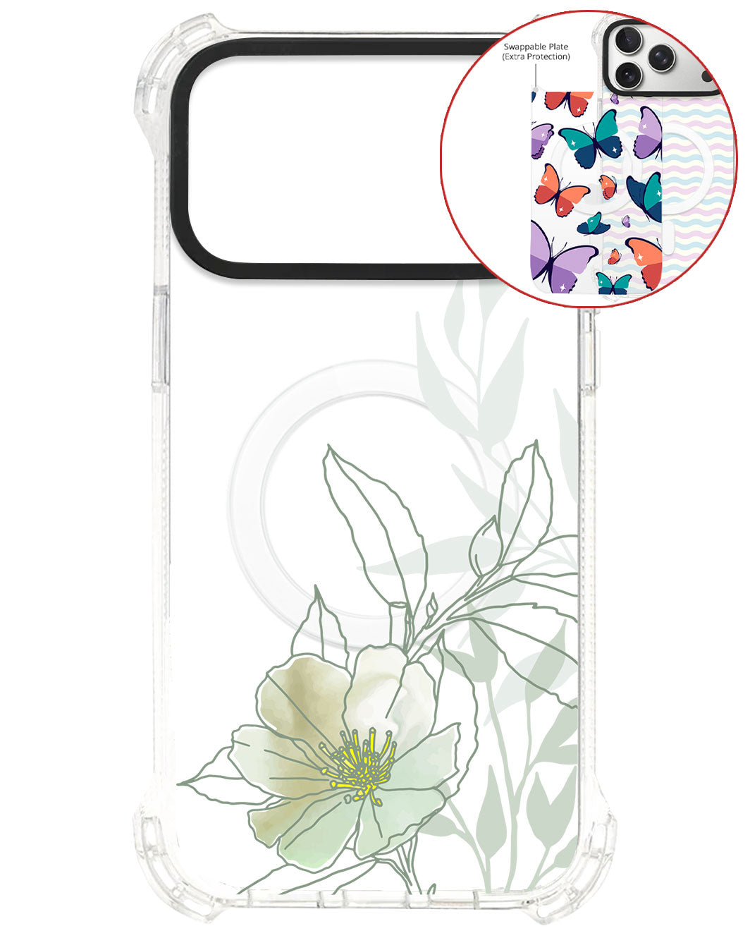 Magsafe Swappable Plate - Green Mint Lily