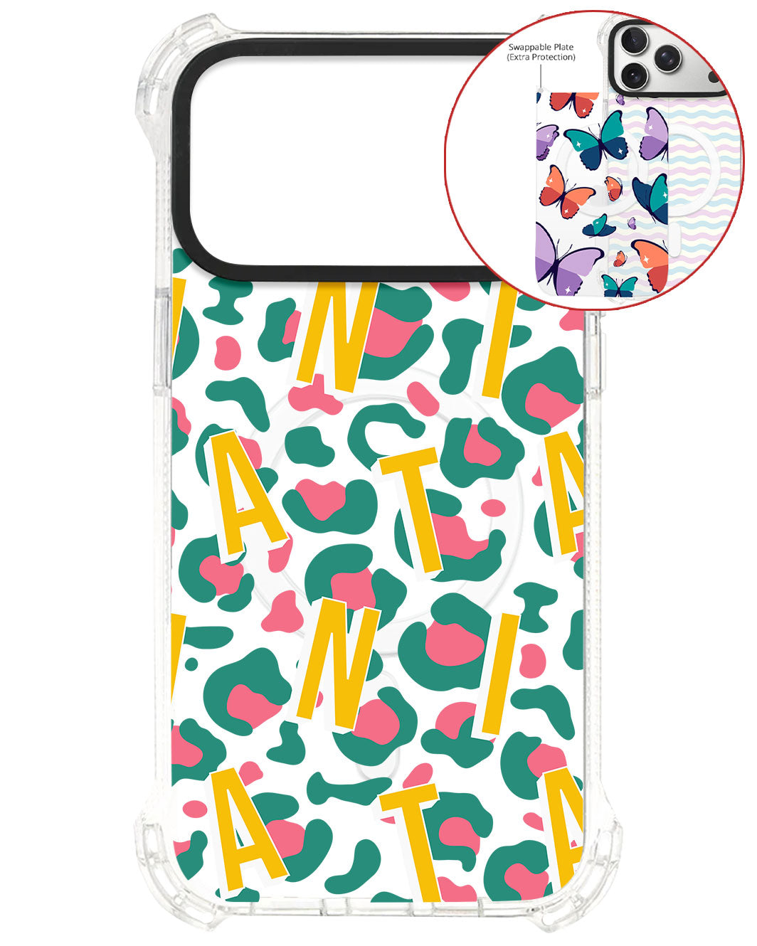 Magsafe Swappable Plate - CUSTOM MONOGRAM 3.0 Leopard 4.0