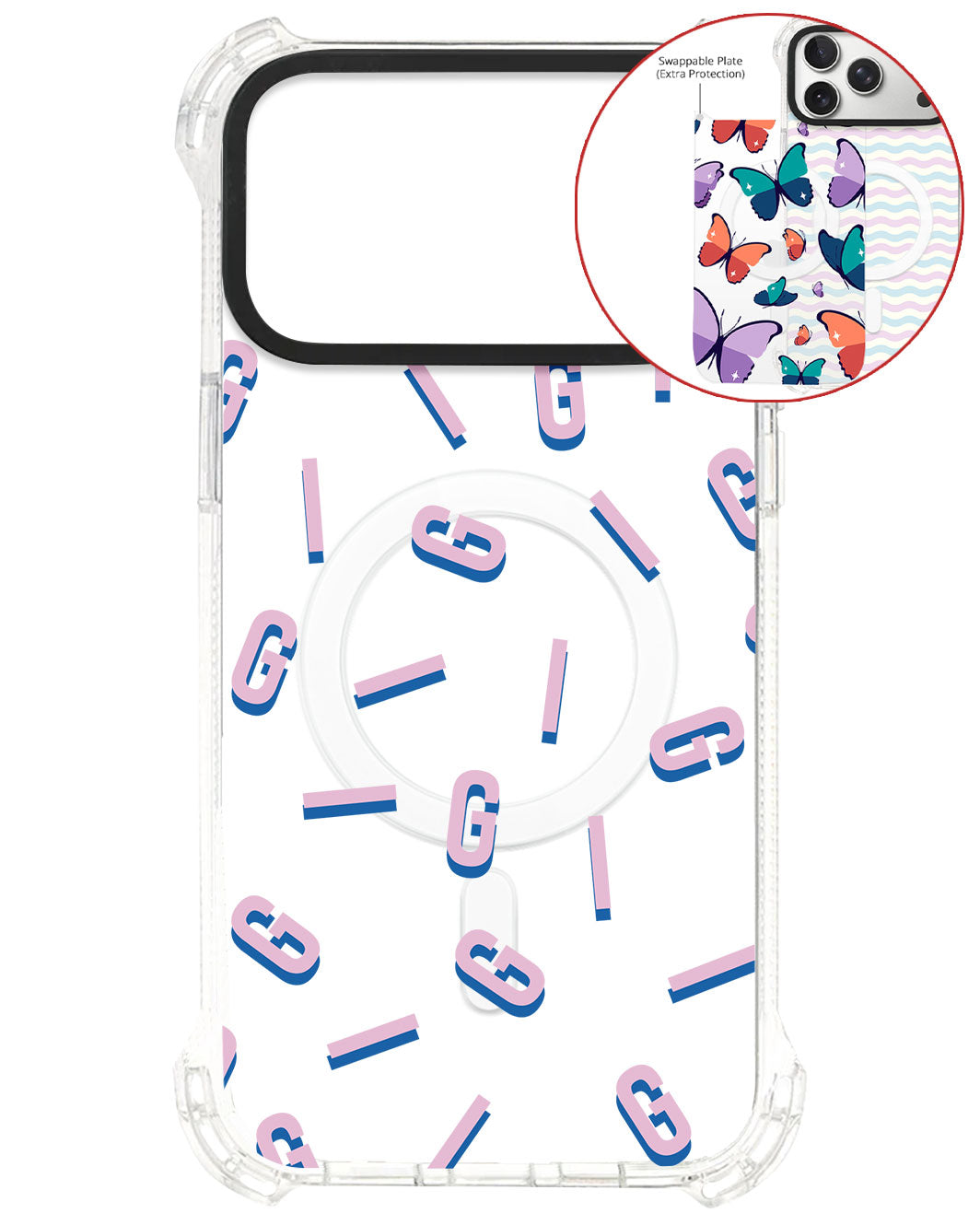 Magsafe Swappable Plate - CUSTOM MONOGRAM 1.0 Cotton candy