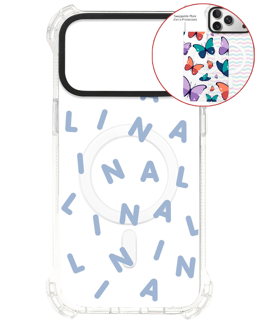 Magsafe Swappable Plate - CUSTOM MONOGRAM 2.0 Blue