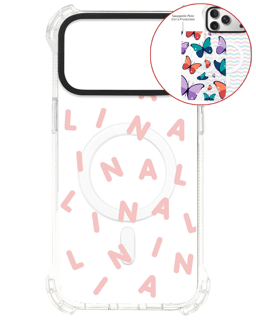 Magsafe Swappable Plate - CUSTOM MONOGRAM 2.0 Rosewater