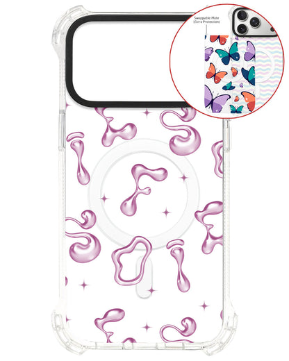 Magsafe Swappable Plate - Pink Chrome Monogram