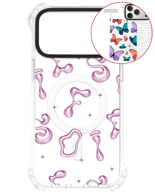 Magsafe Swappable Plate - Pink Chrome Monogram