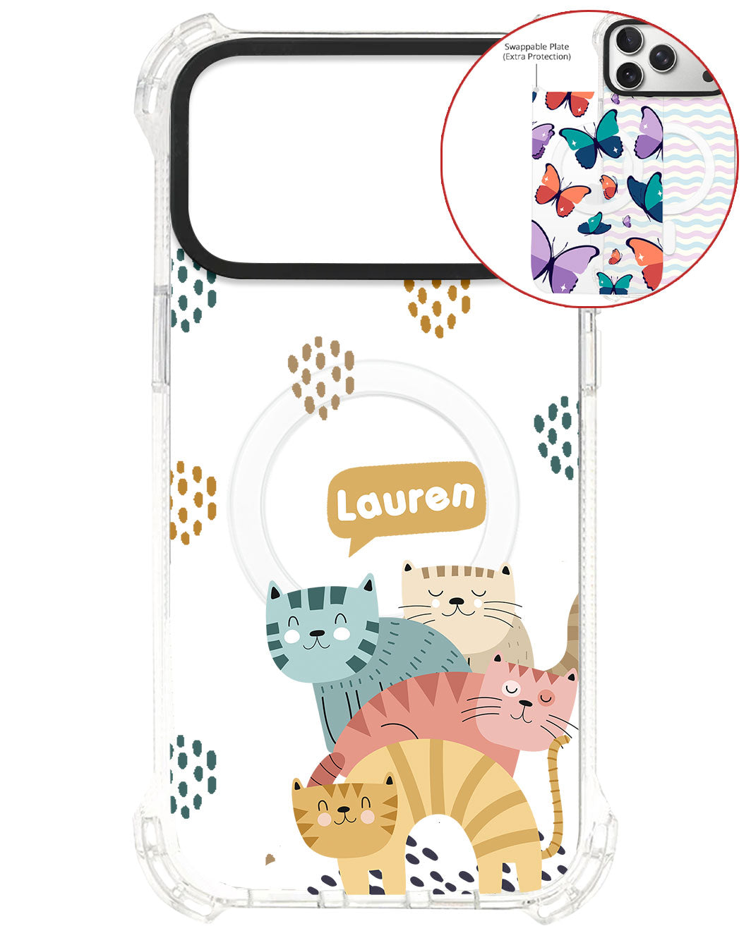 Magsafe Swappable Plate - Rainbow Meow 2.0