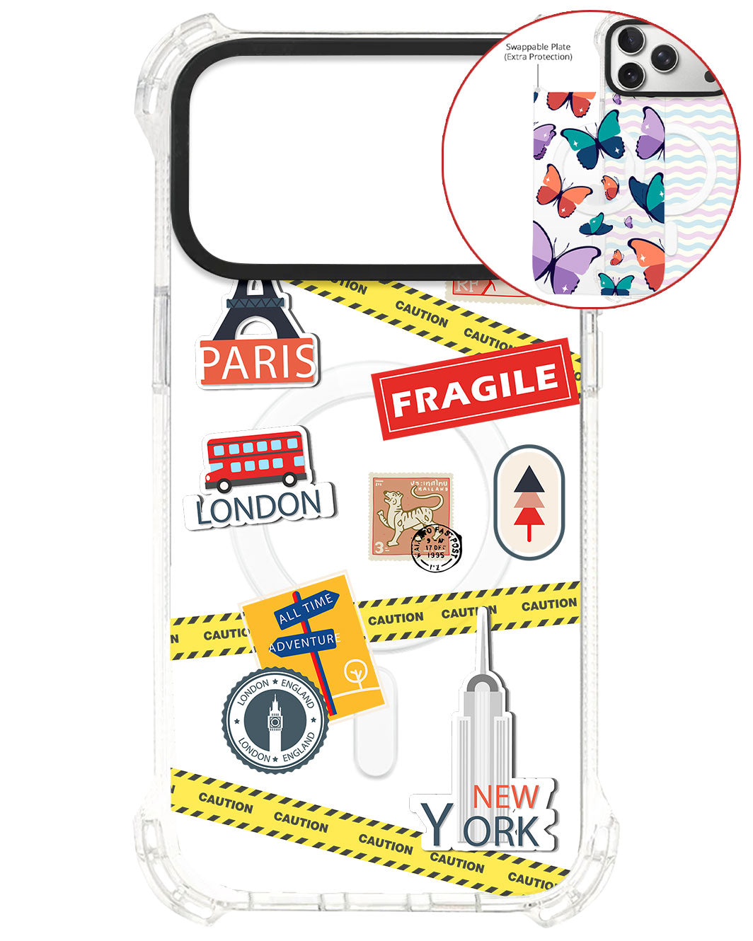 Magsafe Swappable Plate - Travel Stickers