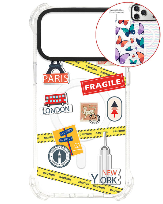 Magsafe Swappable Plate - Travel Stickers