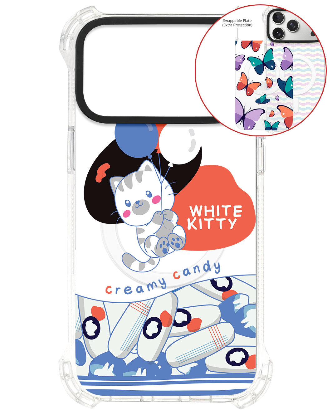 Magsafe Swappable Plate - White Kitty