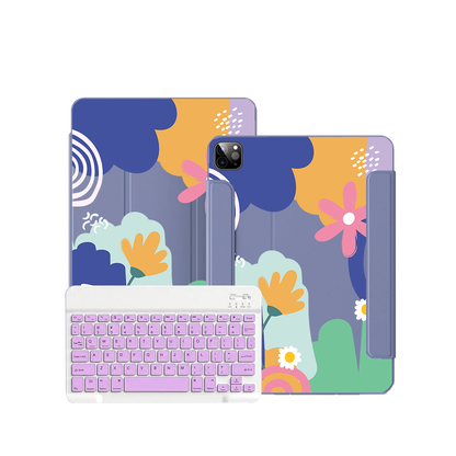 iPad / Android Tab Wireless Keyboard Flipcover - Abstract Flower 1.0