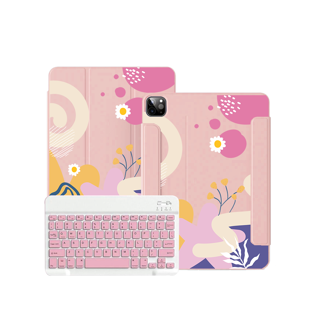 iPad / Android Tab Wireless Keyboard Flipcover - Abstract Flower 3.0