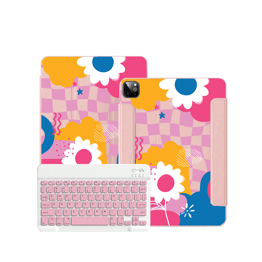 iPad / Android Tab Wireless Keyboard Flipcover - Abstract Flower 5.0