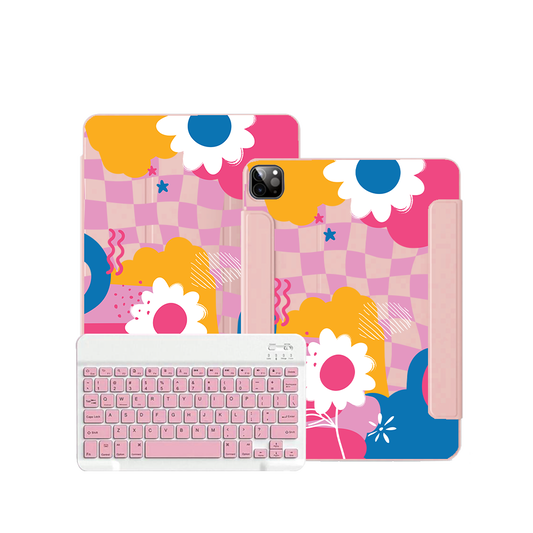 iPad / Android Tab Wireless Keyboard Flipcover - Abstract Flower 5.0