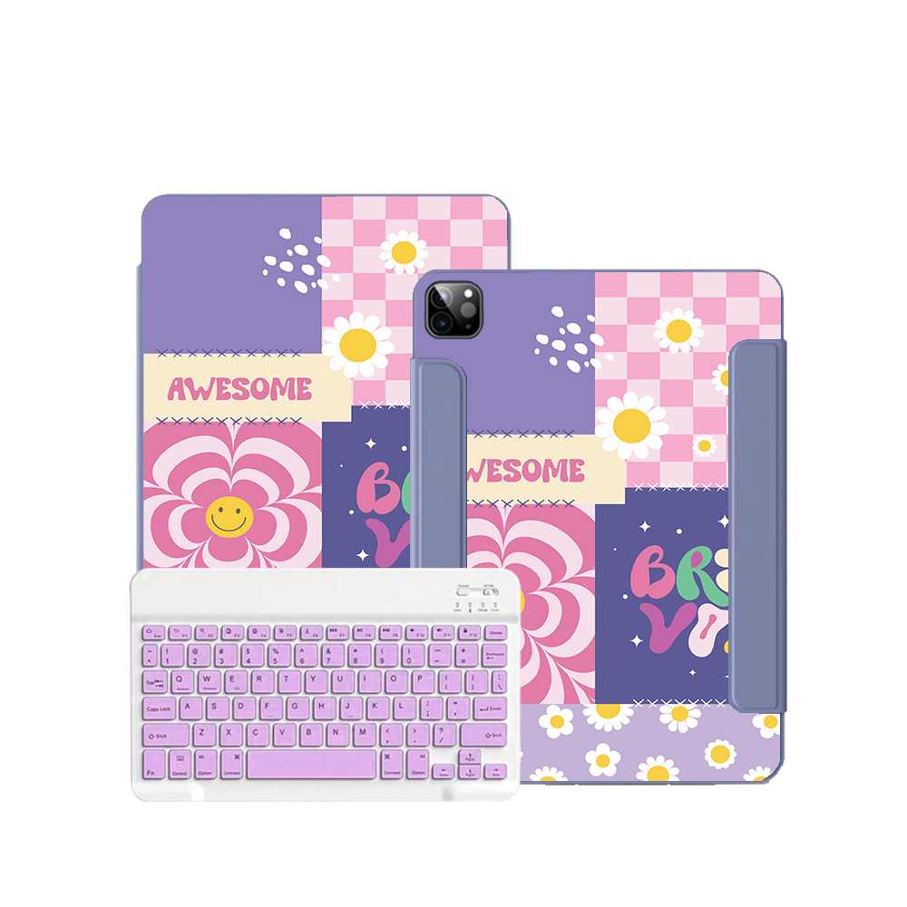 iPad / Android Tab Wireless Keyboard Flipcover - Abstract Quotes 3.0