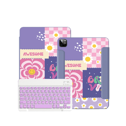 iPad / Android Tab Wireless Keyboard Flipcover - Abstract Quotes 3.0