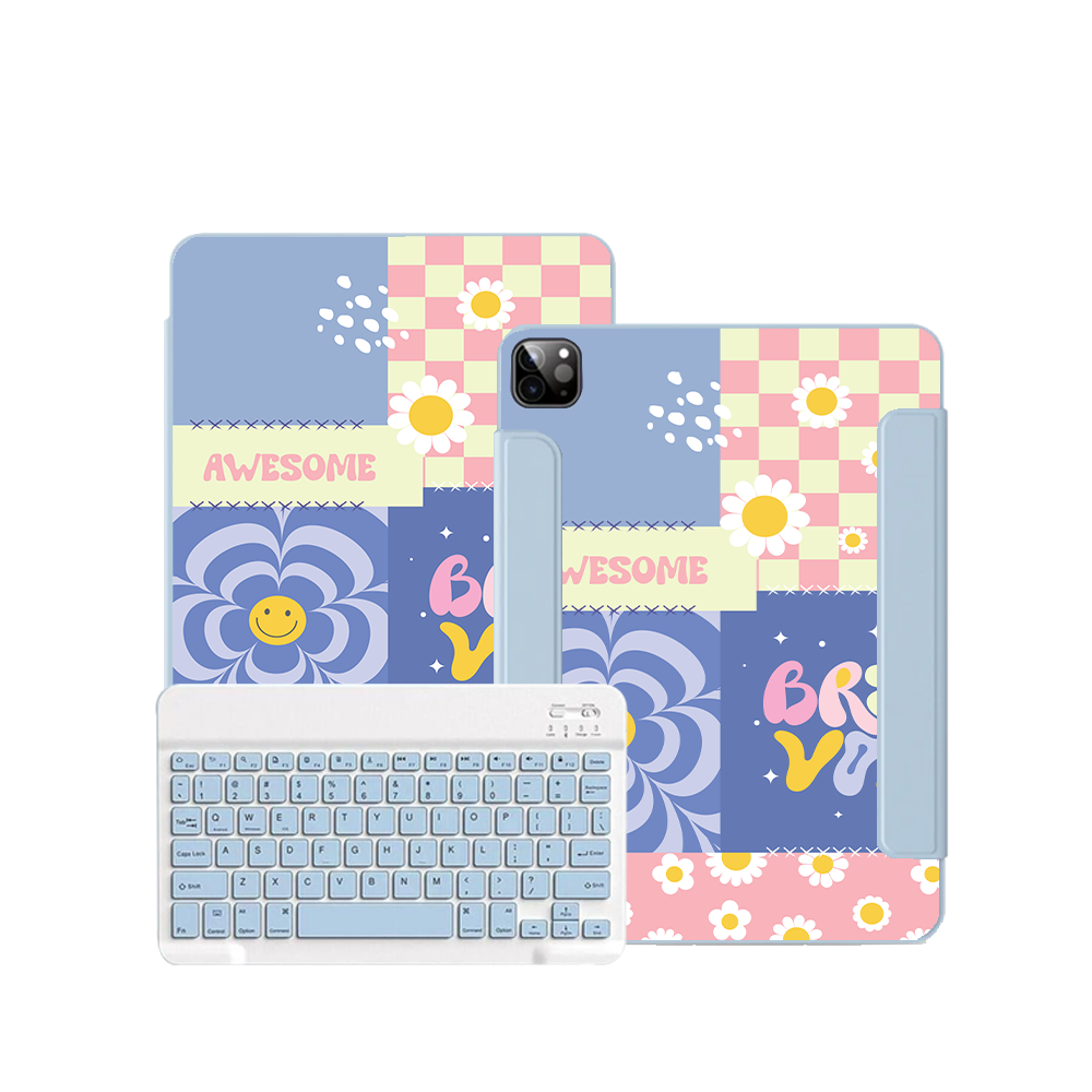 iPad / Android Tab Wireless Keyboard Flipcover - Abstract Quotes 4.0