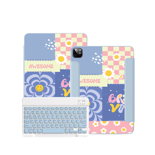 iPad / Android Tab Wireless Keyboard Flipcover - Abstract Quotes 4.0