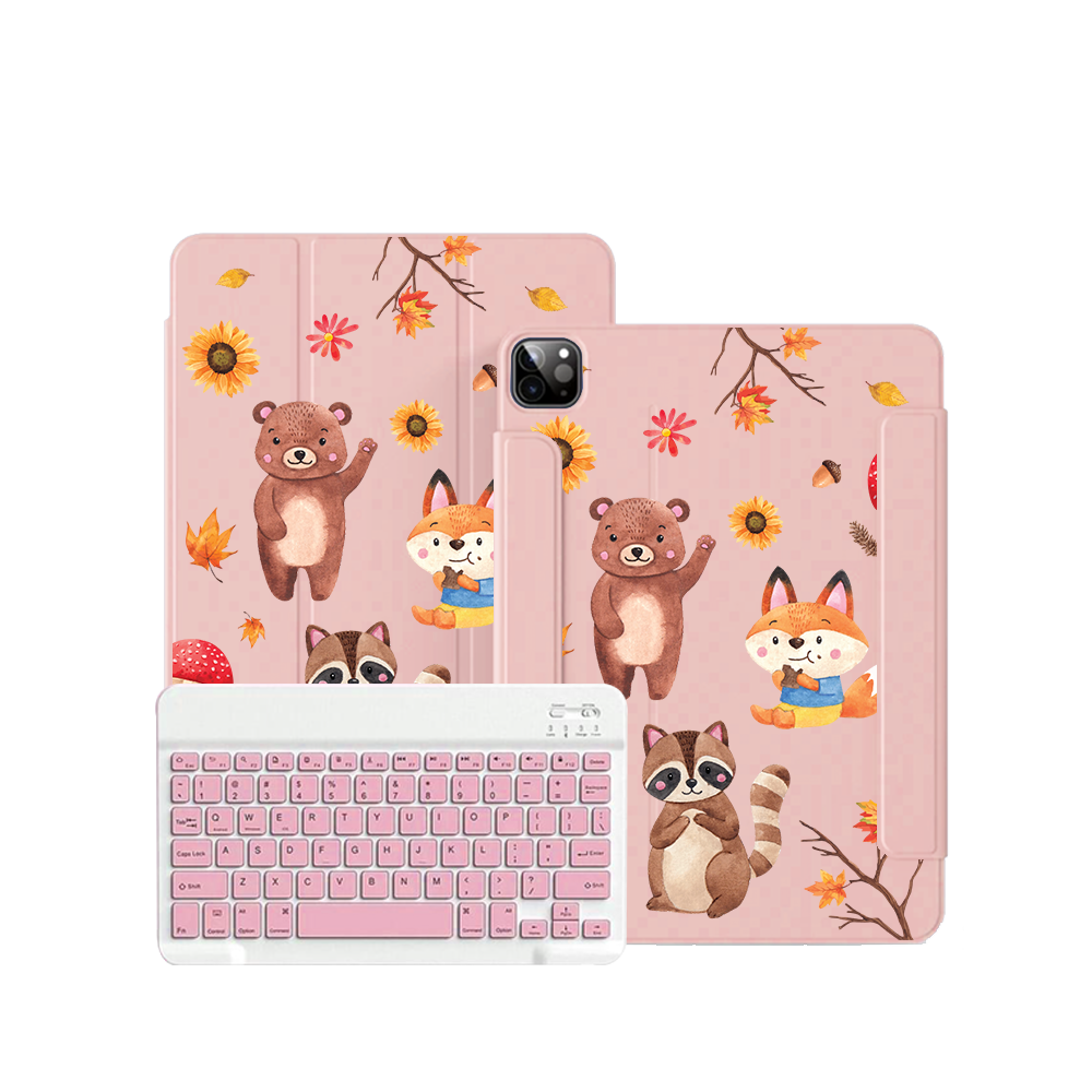 iPad / Android Tab Wireless Keyboard Flipcover - Autumn Animal