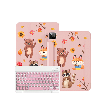 iPad / Android Tab Wireless Keyboard Flipcover - Autumn Animal