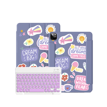 iPad / Android Tab Wireless Keyboard Flipcover - Dream Sticker Pack