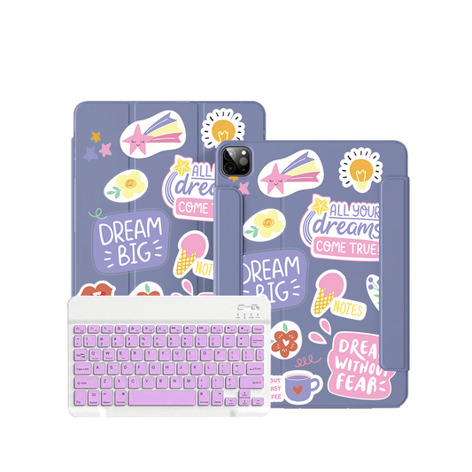 iPad / Android Tab Wireless Keyboard Flipcover - Dream Sticker Pack