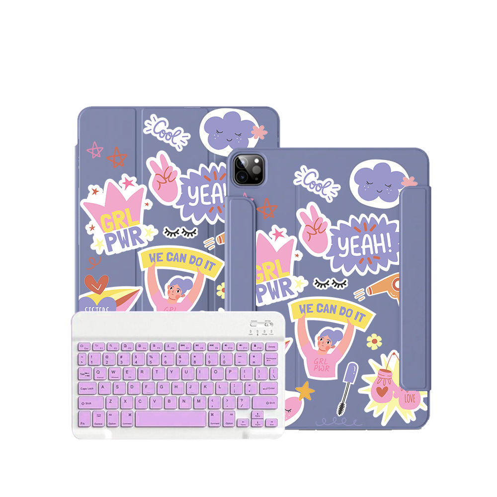 iPad Wireless Keyboard Flipcover - Girl Power Sticker Pack