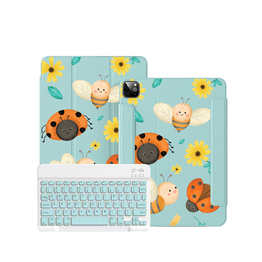 iPad / Android Tab Wireless Keyboard Flipcover - Lady Bug & Bee