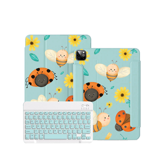 iPad Wireless Keyboard Flipcover - Lady Bug & Bee