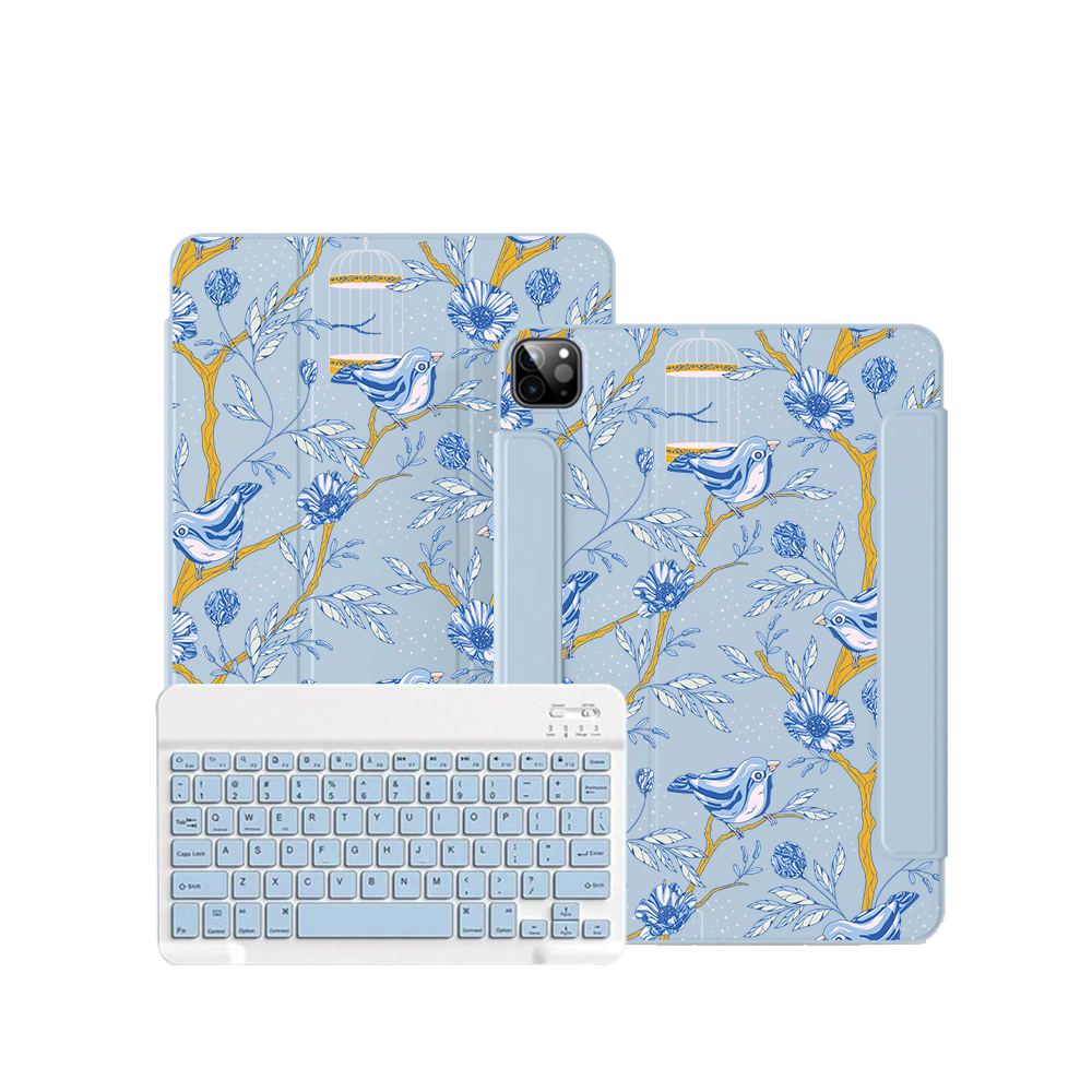 iPad / Android Tab Wireless Keyboard Flipcover - Lovebird 10.0