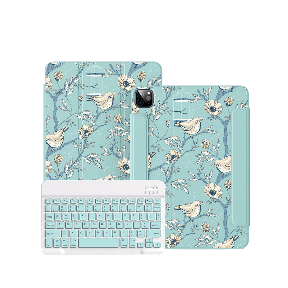 iPad / Android Tab Wireless Keyboard Flipcover - Lovebird 9.0