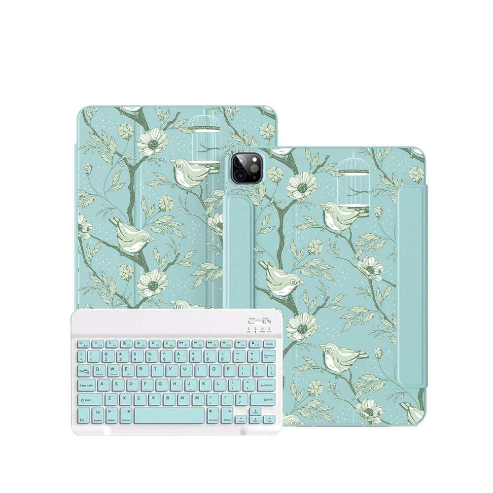 iPad / Android Tab Wireless Keyboard Flipcover - Lovebird Monochrome 4.0