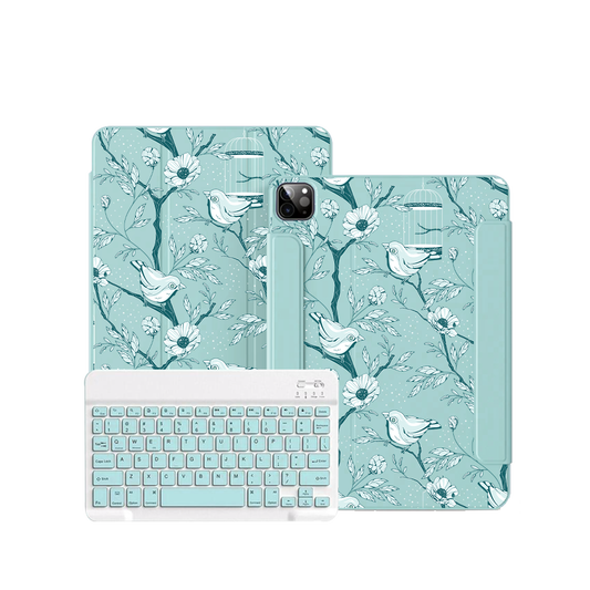 iPad / Android Tab Wireless Keyboard Flipcover - Lovebird Monochrome 6.0