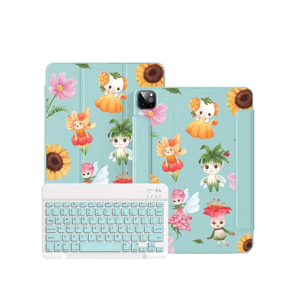 iPad Wireless Keyboard Flipcover - Magical Garden