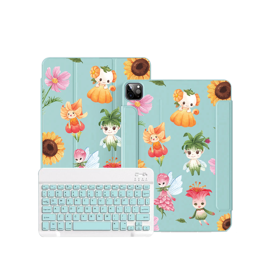 iPad / Android Tab Wireless Keyboard Flipcover - Magical Garden