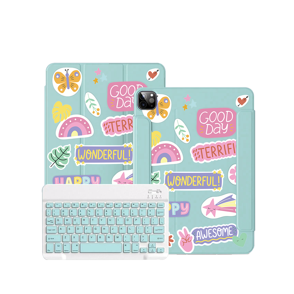 iPad / Android Tab Wireless Keyboard Flipcover - Motivation Sticker Pack 2.0