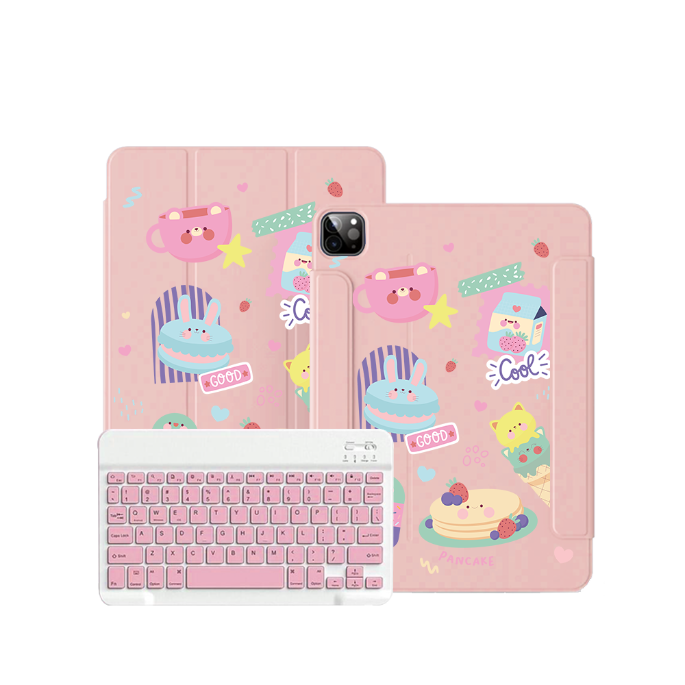 iPad / Android Tab Wireless Keyboard Flipcover - Sweet Cafe