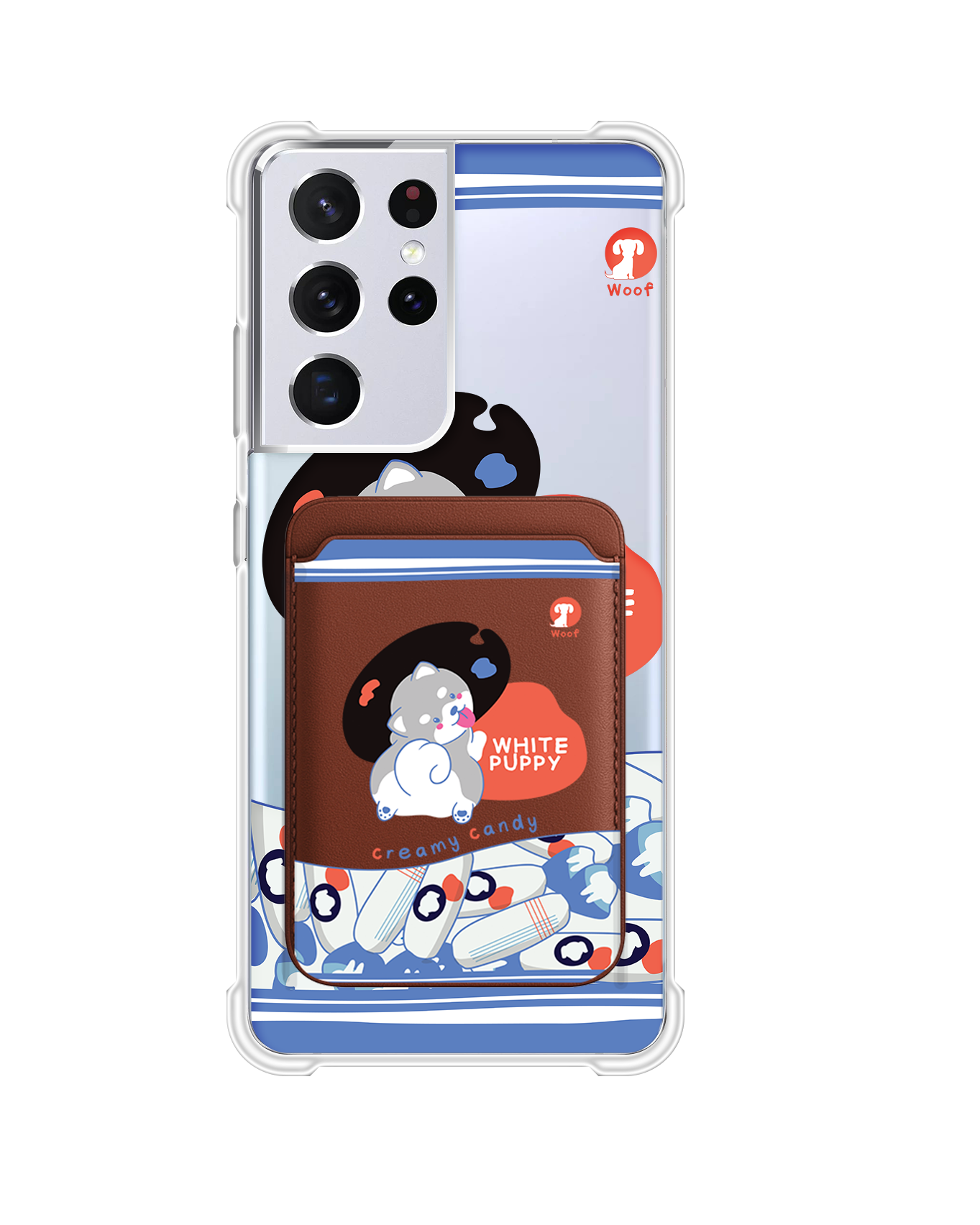 Android Magnetic Wallet Case - White Puppy