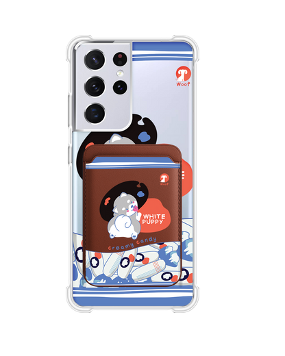 Android Magnetic Wallet Case - White Puppy