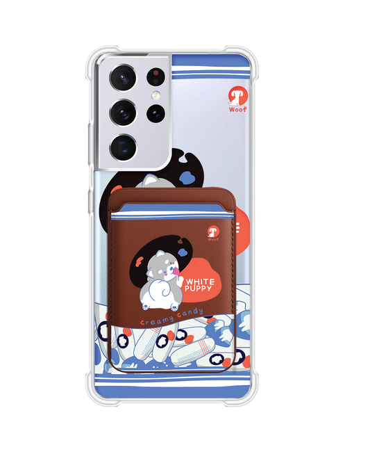 Android Magnetic Wallet Case - White Puppy