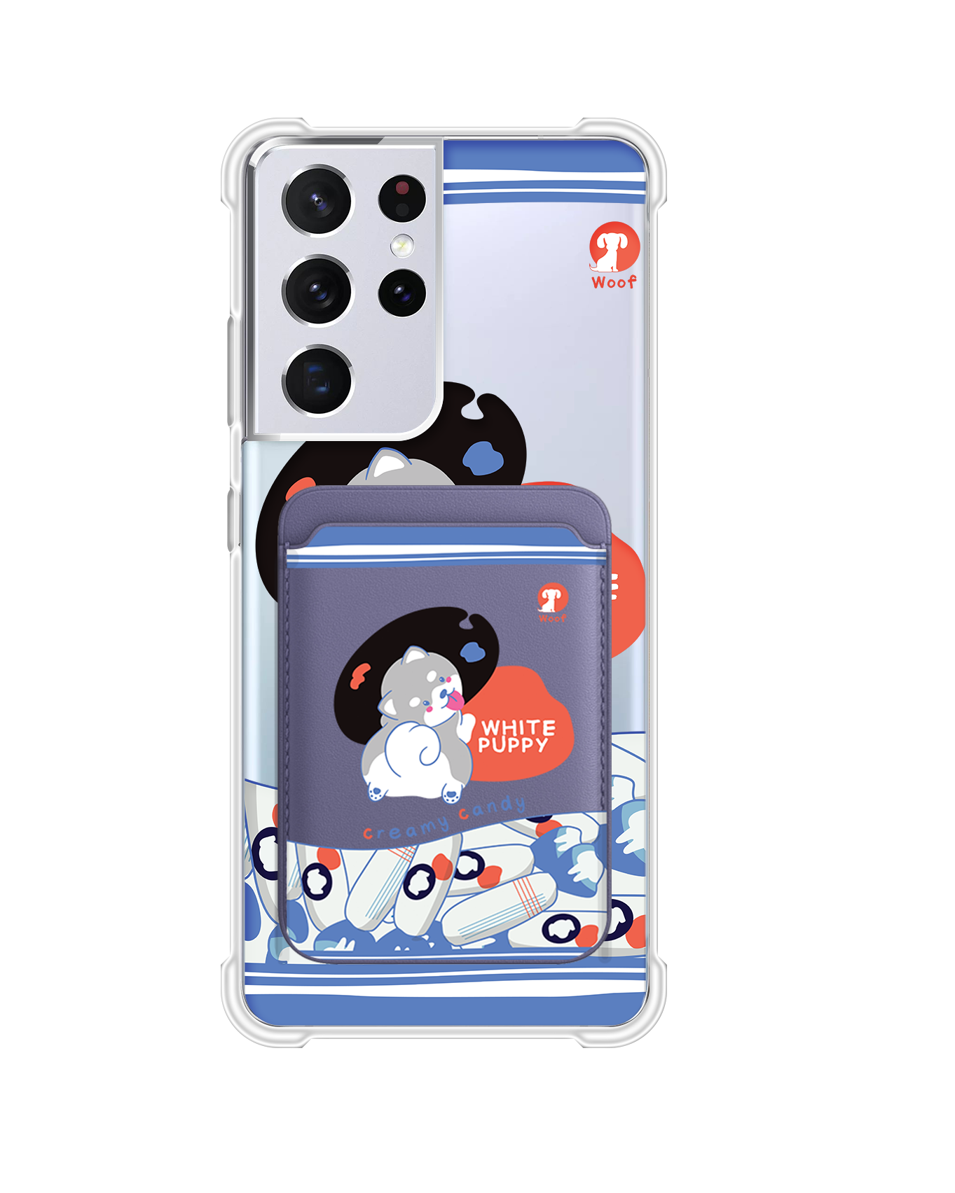 Android Magnetic Wallet Case - White Puppy