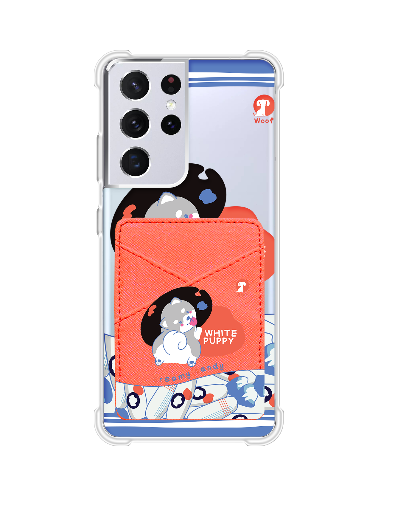 Android Phone Wallet Case - White Puppy