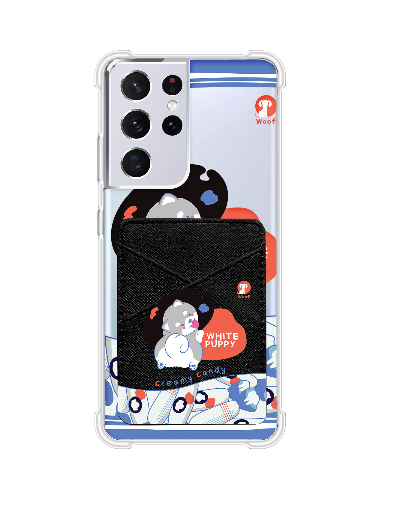 Android Phone Wallet Case - White Puppy