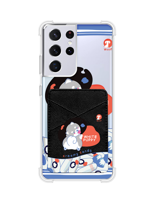 Android Phone Wallet Case - White Puppy