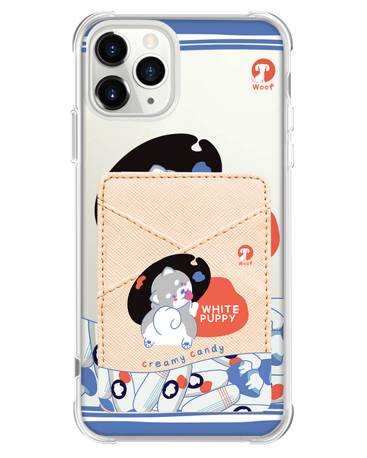 iPhone Phone Wallet Case - White Puppy