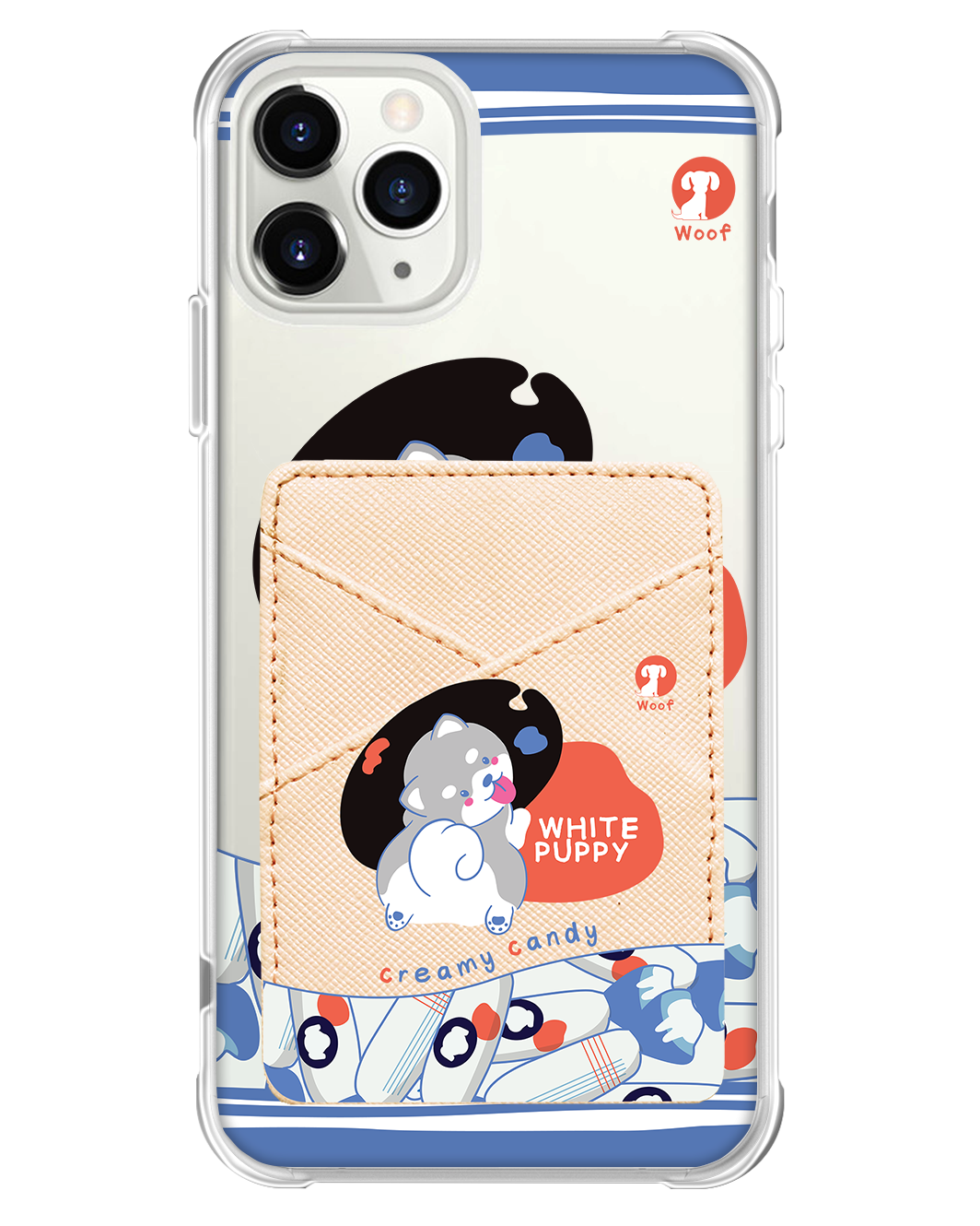 iPhone Phone Wallet Case - White Puppy