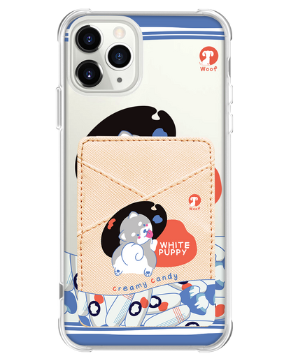 iPhone Phone Wallet Case - White Puppy